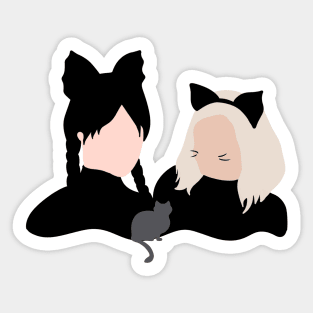 The black cats - Wednesday and enid Sticker